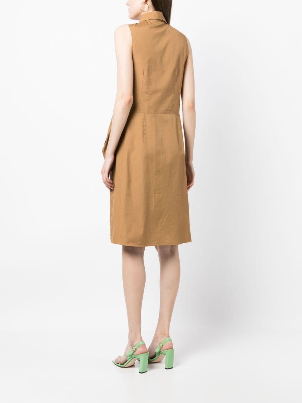 sleeveless cotton shirt dress - 4