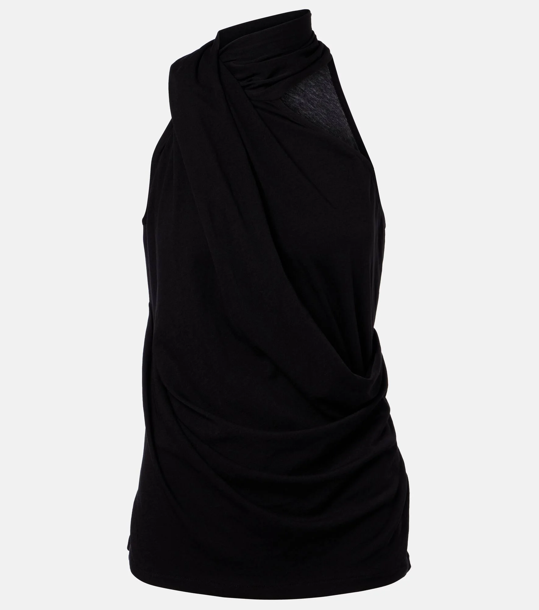 Draped cotton-blend jersey top - 1