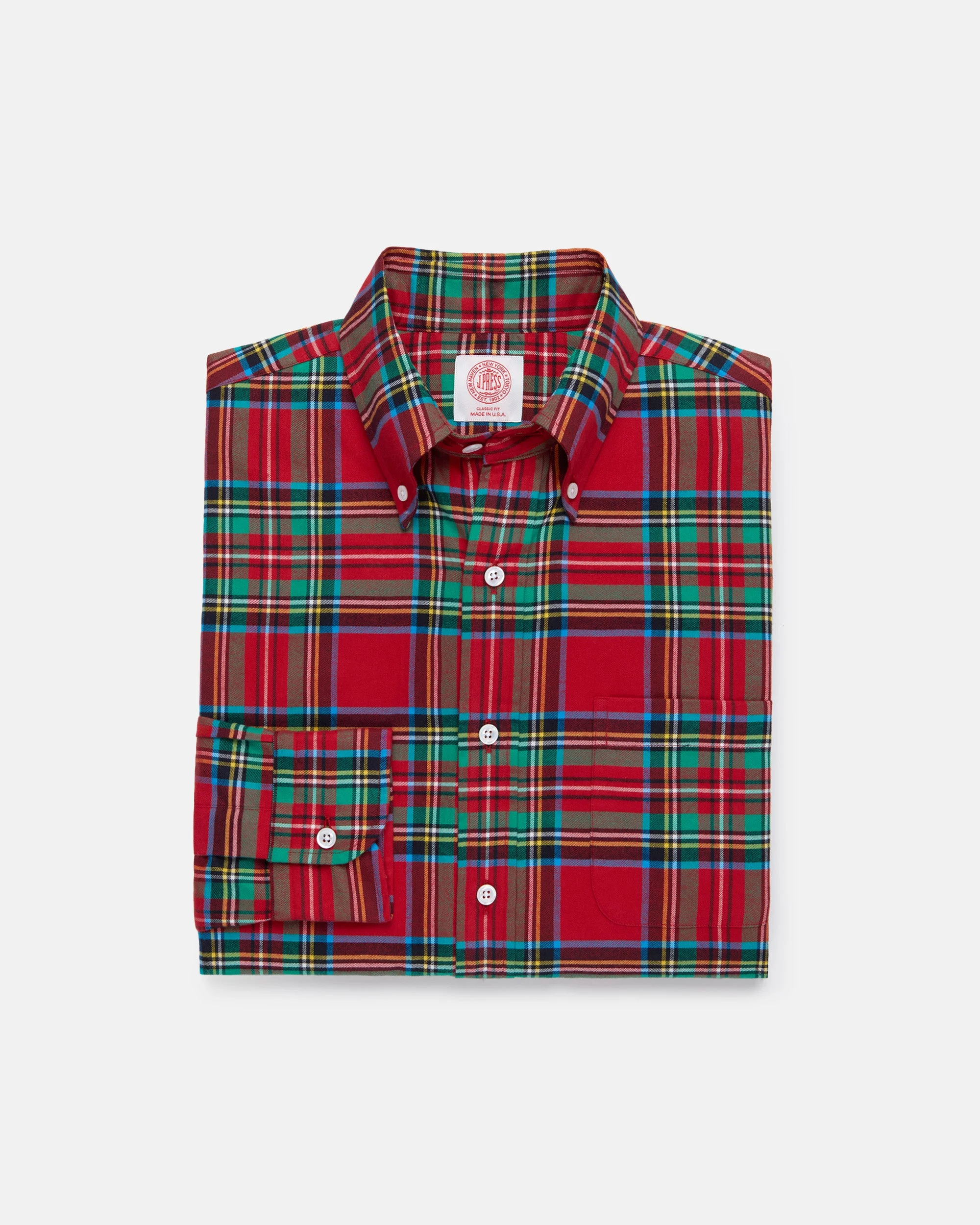 MADE-IN-USA ROYAL STEWART TARTAN FLANNEL SPORT SHIRT - CLASSIC FIT - 1