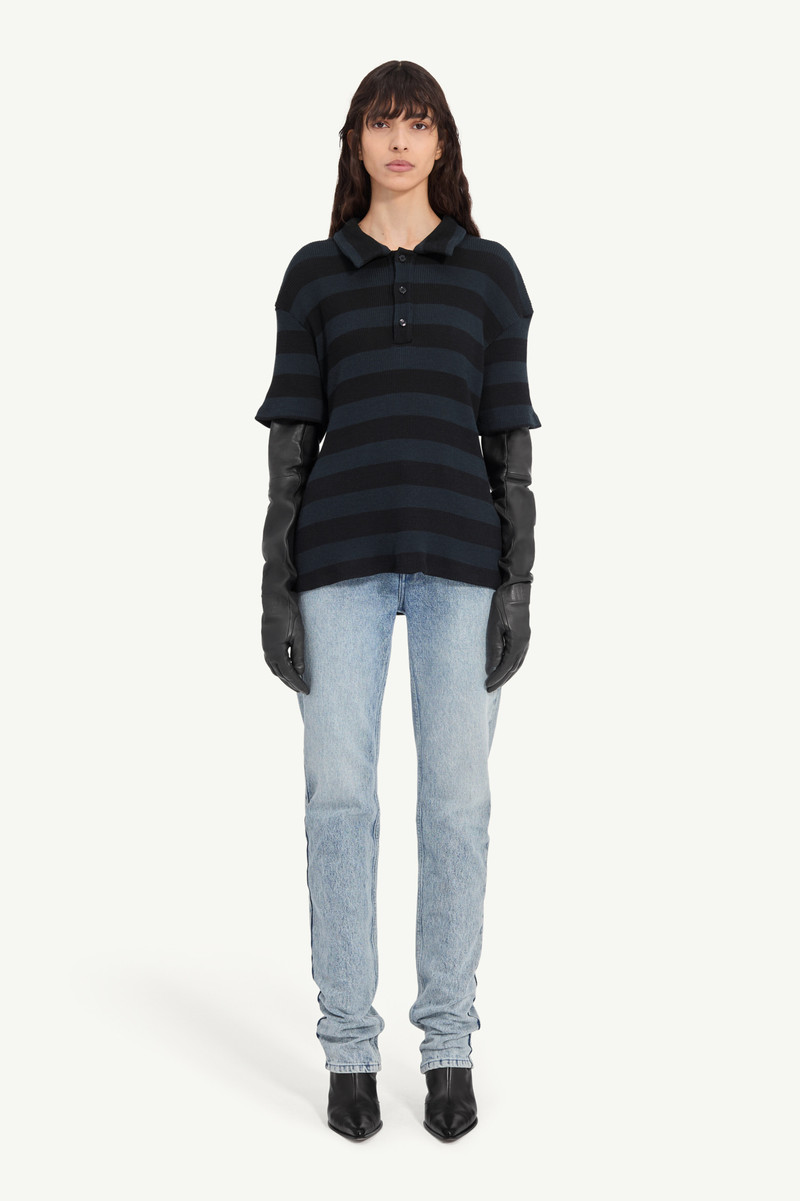 Ribbed polo top 1