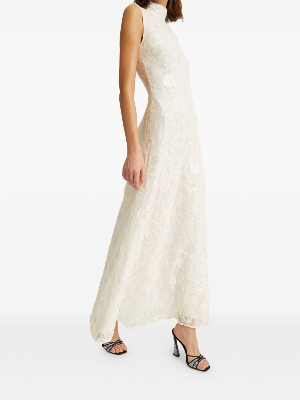 sequin-lace maxi dress - 3