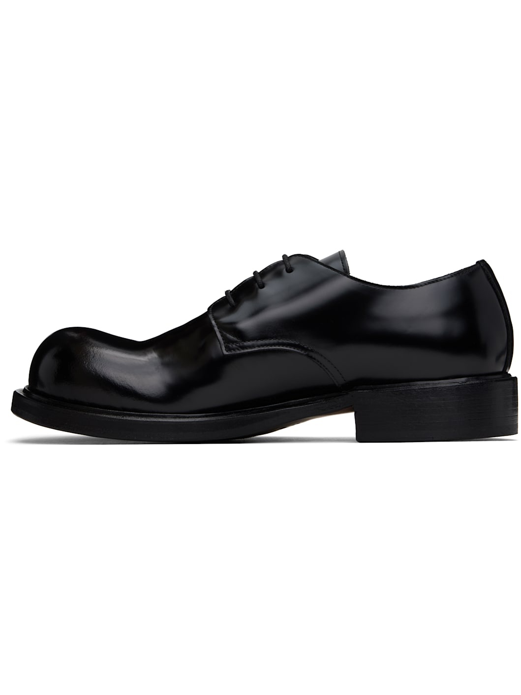 Black Lace-Up Leather Derbys - 3