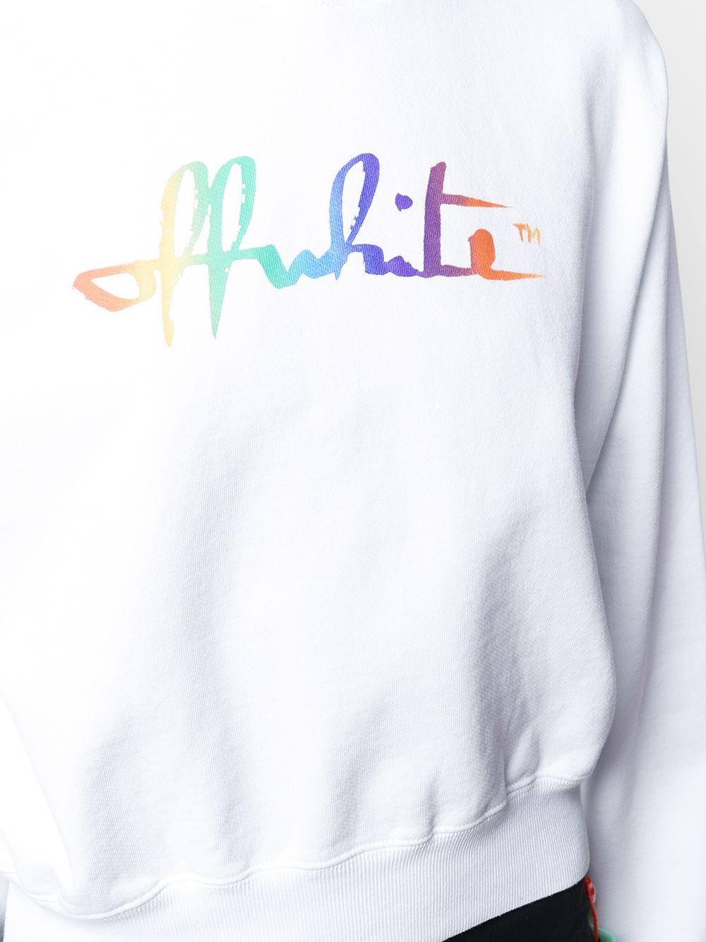 Rainbow logo print cropped hoodie - 5