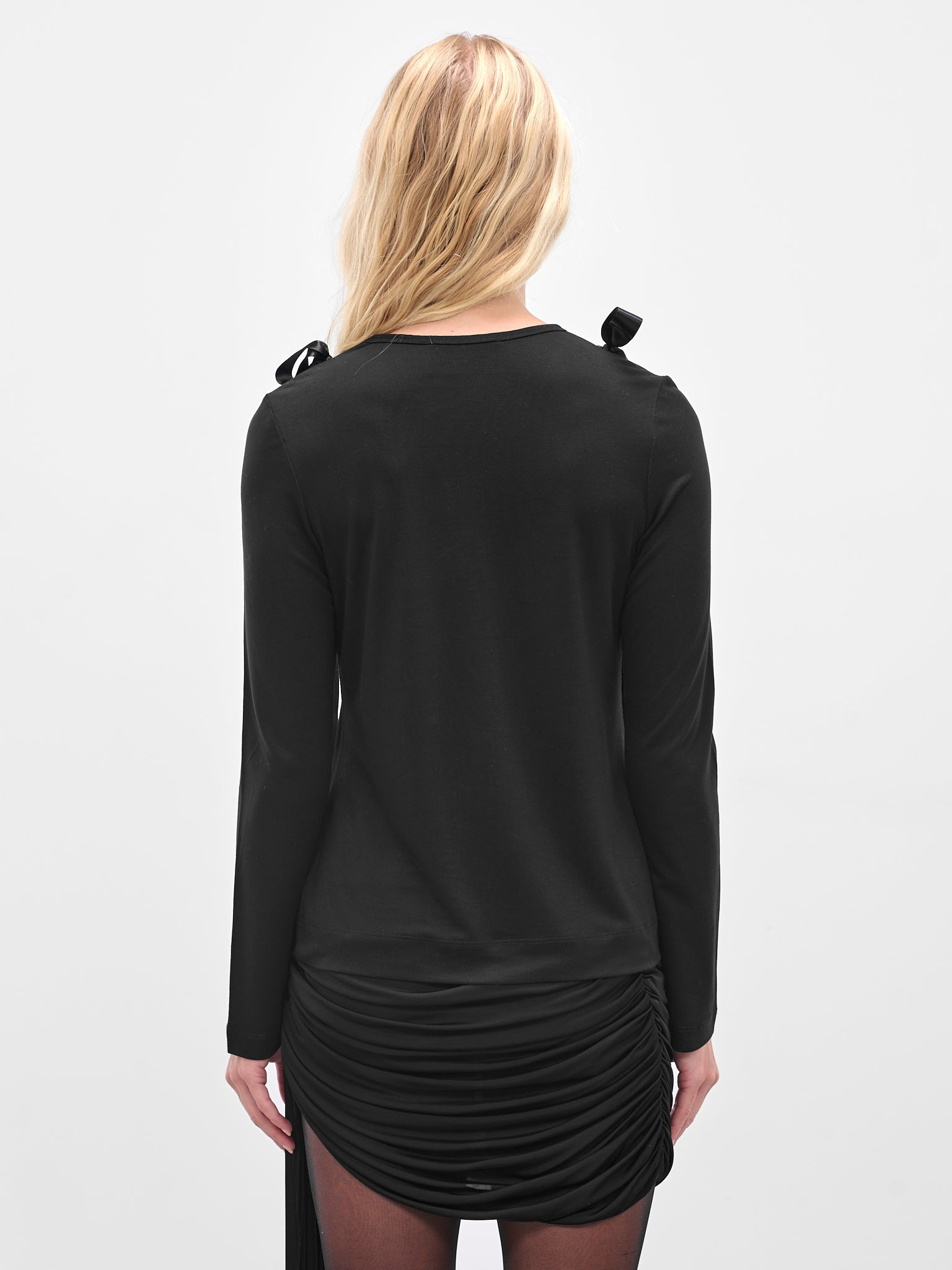 Black Bow Ribbon Tail T-Shirt - 3