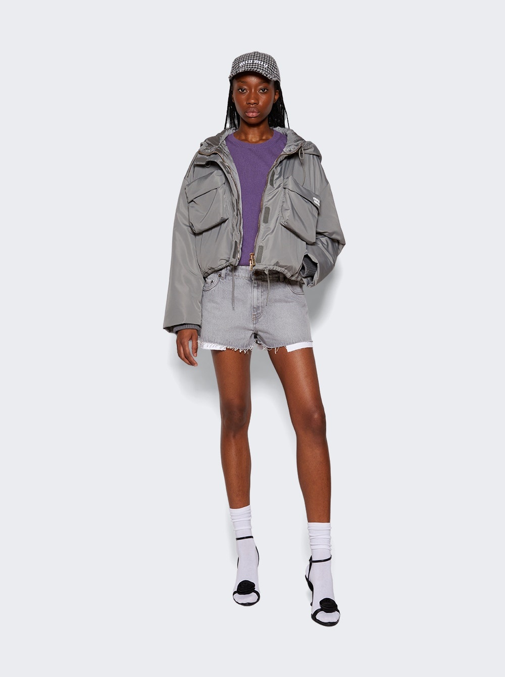 Miu Miu Blouson Jacket Lead Grey | REVERSIBLE