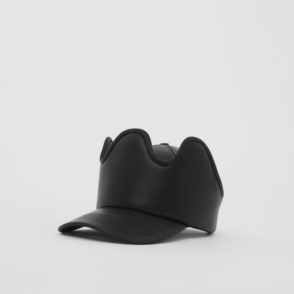 Panel Detail Lambskin Baseball Cap - 6