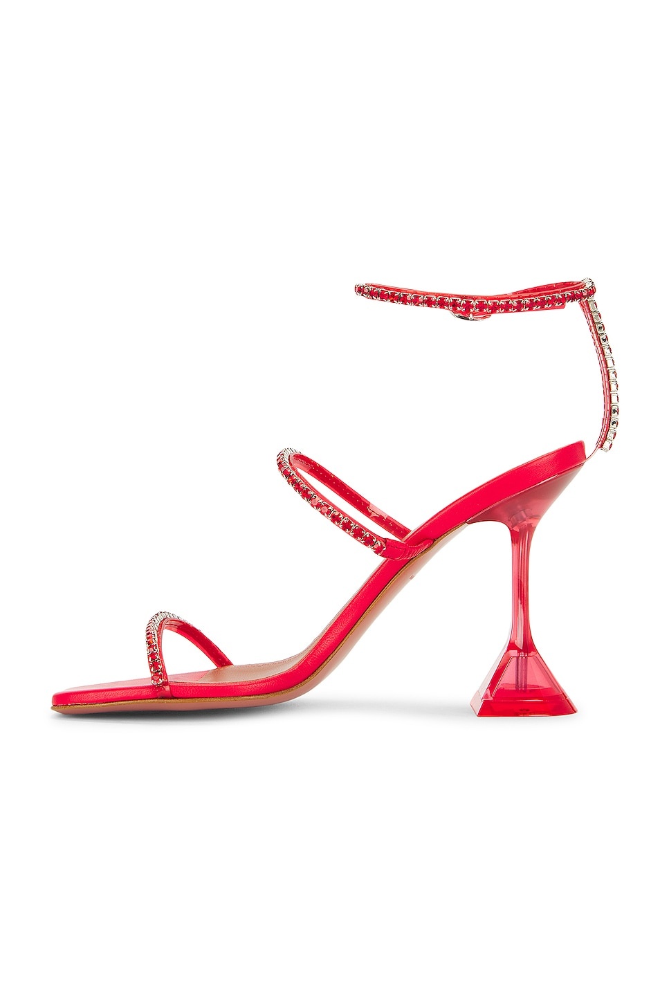 Amina Muaddi Gilda Glass PVC Sandal | REVERSIBLE