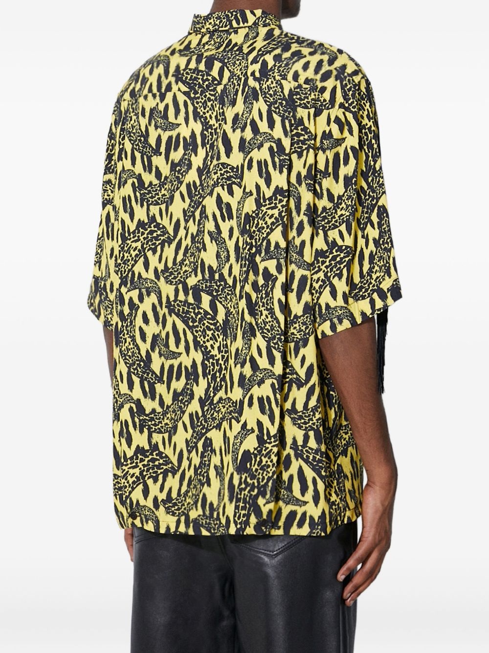 leopard-print fringe shirt - 4