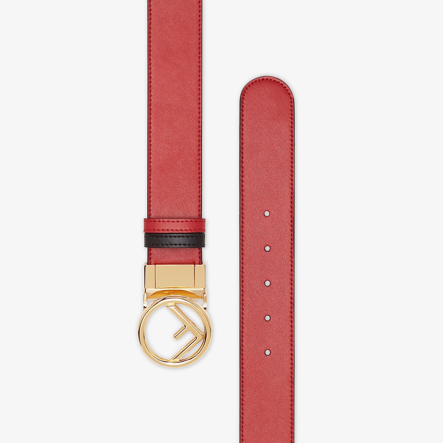 Red and black leather belt - 2