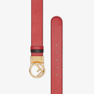 FENDI Red and black leather belt outlook