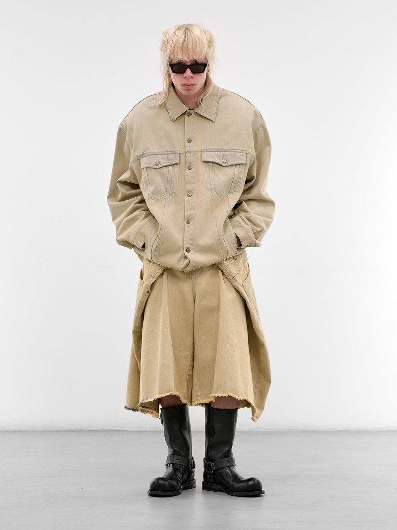 LU'U DAN Whitewashed Denim Drifter Jacket outlook