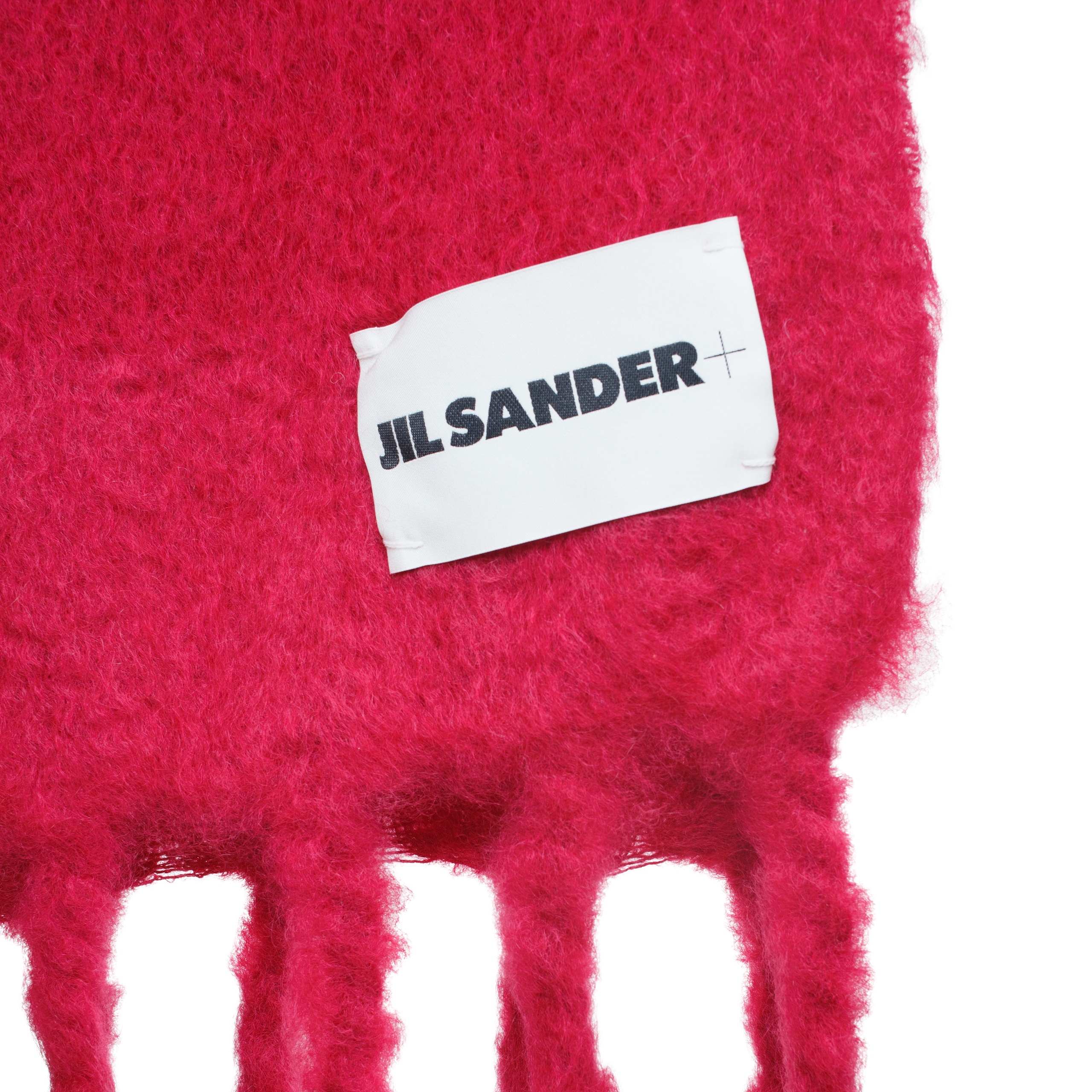 RED MOHAIR KNITTED SCARF - 4