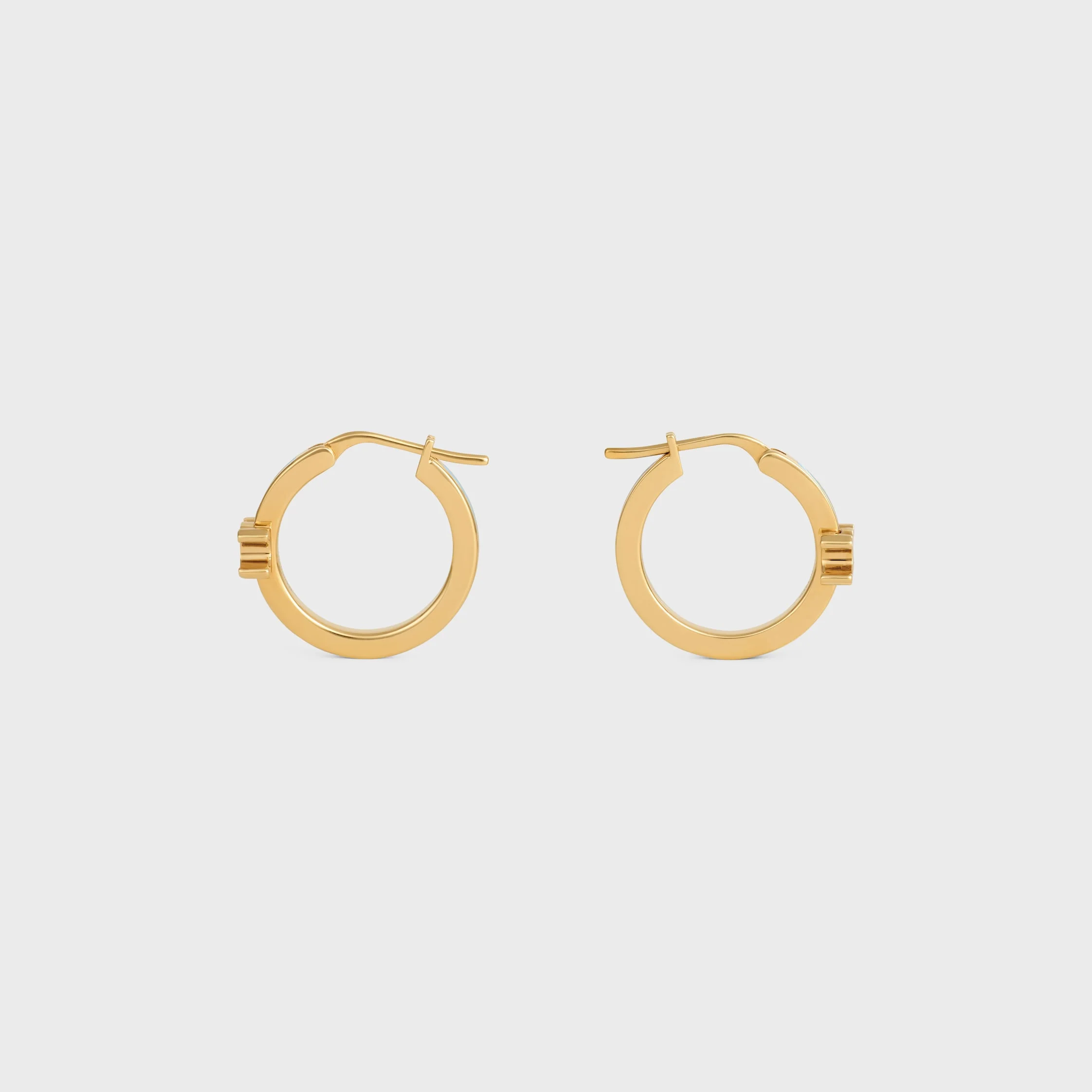 Triomphe Hoops in Enamel and Brass with Gold Finish - 1