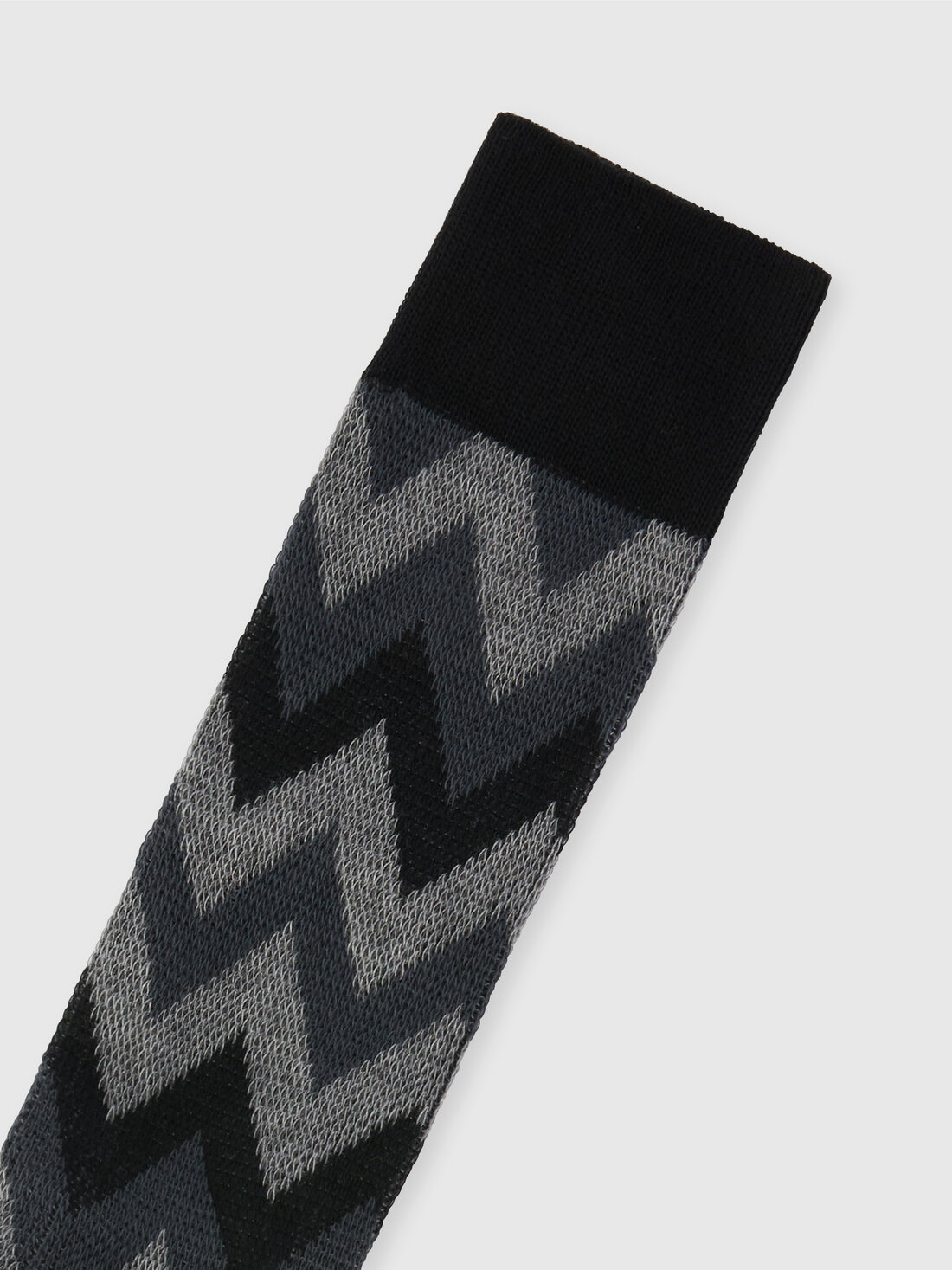Zig zag cotton blend socks with logo lettering - 3