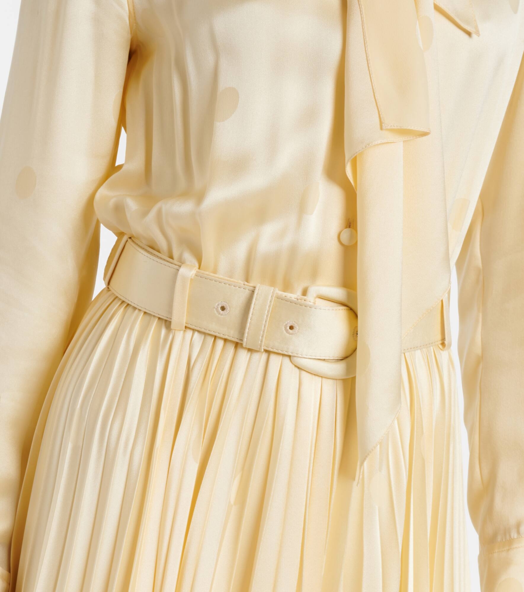 Bow-detail lace-up silk midi dress - 5