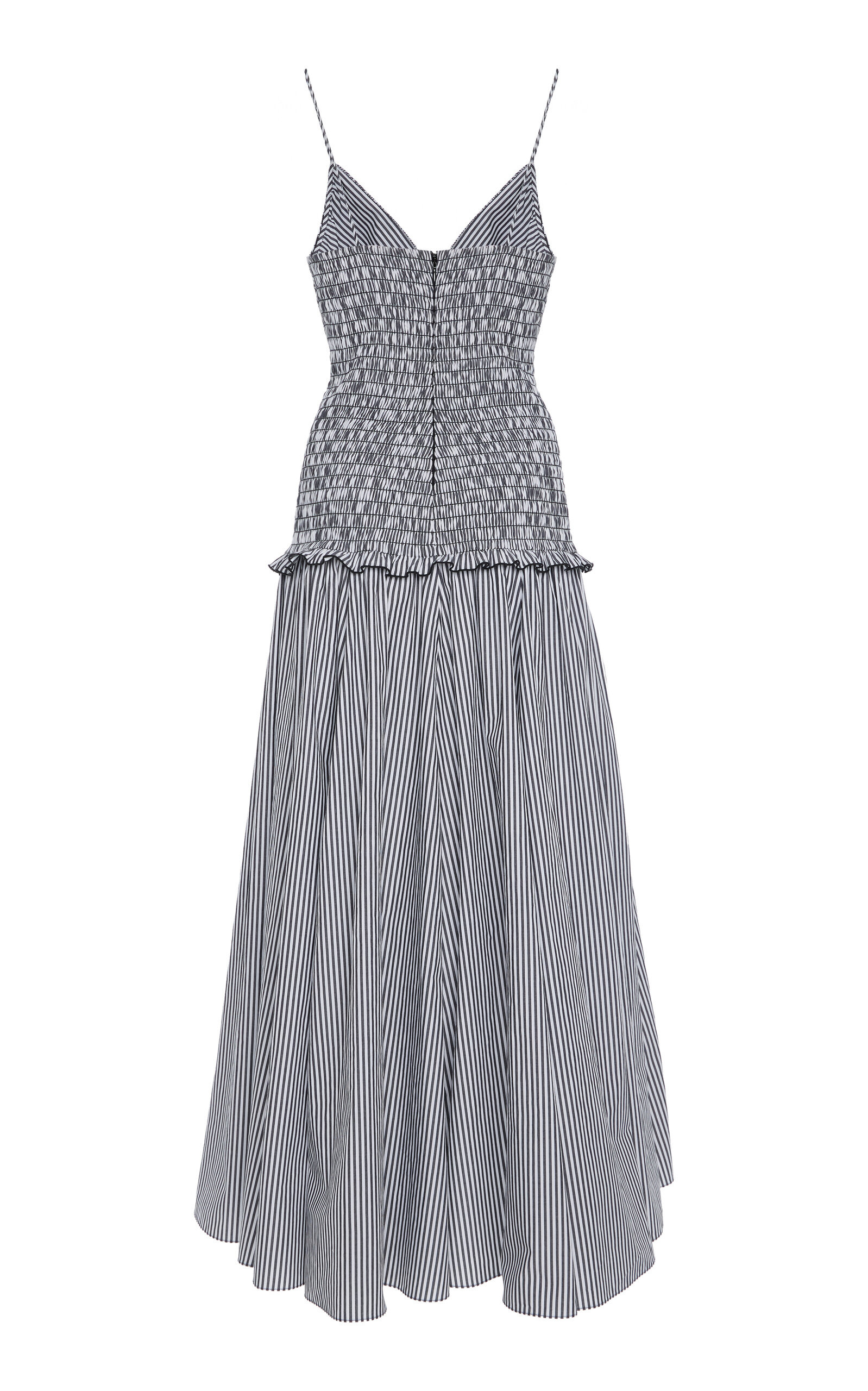 The Josie Smocked Pima Cotton Midi Dress black/white - 5