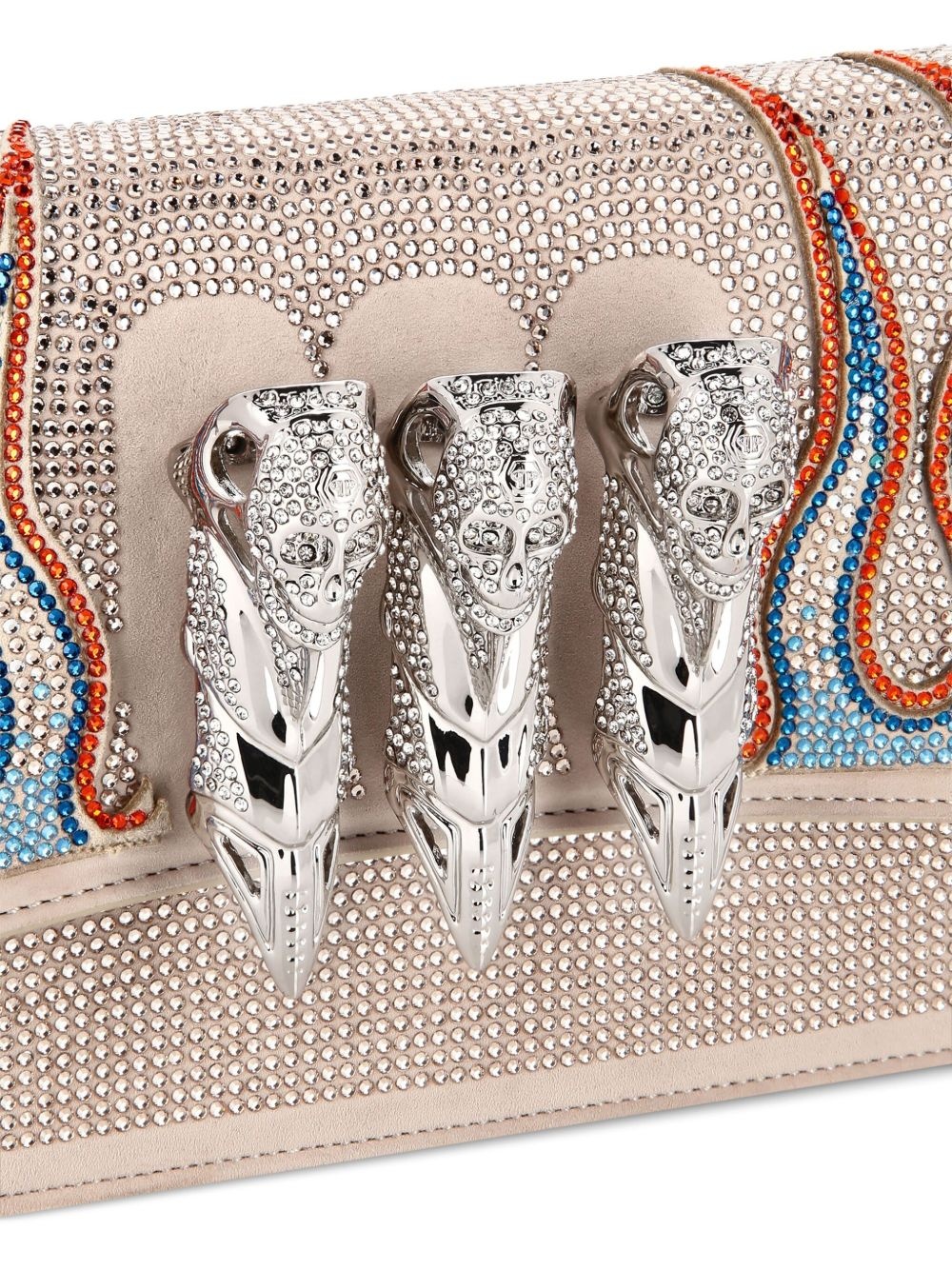 rhinestone-embellished clutch bag - 4