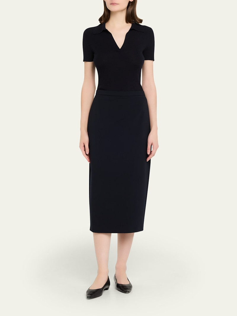 Max Mara Studio Rib-Knit Wool Polo Shirt outlook