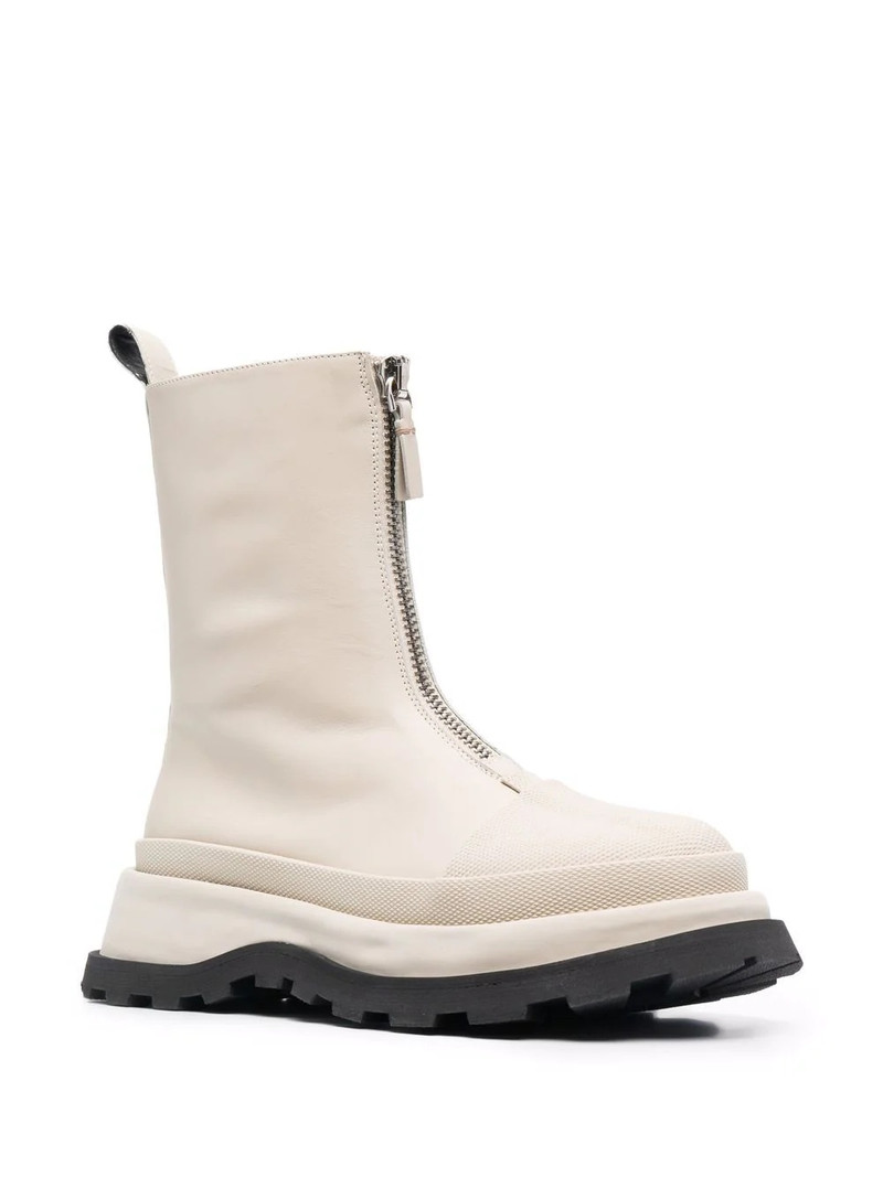 Jil Sander leather front-zip ankle boots outlook