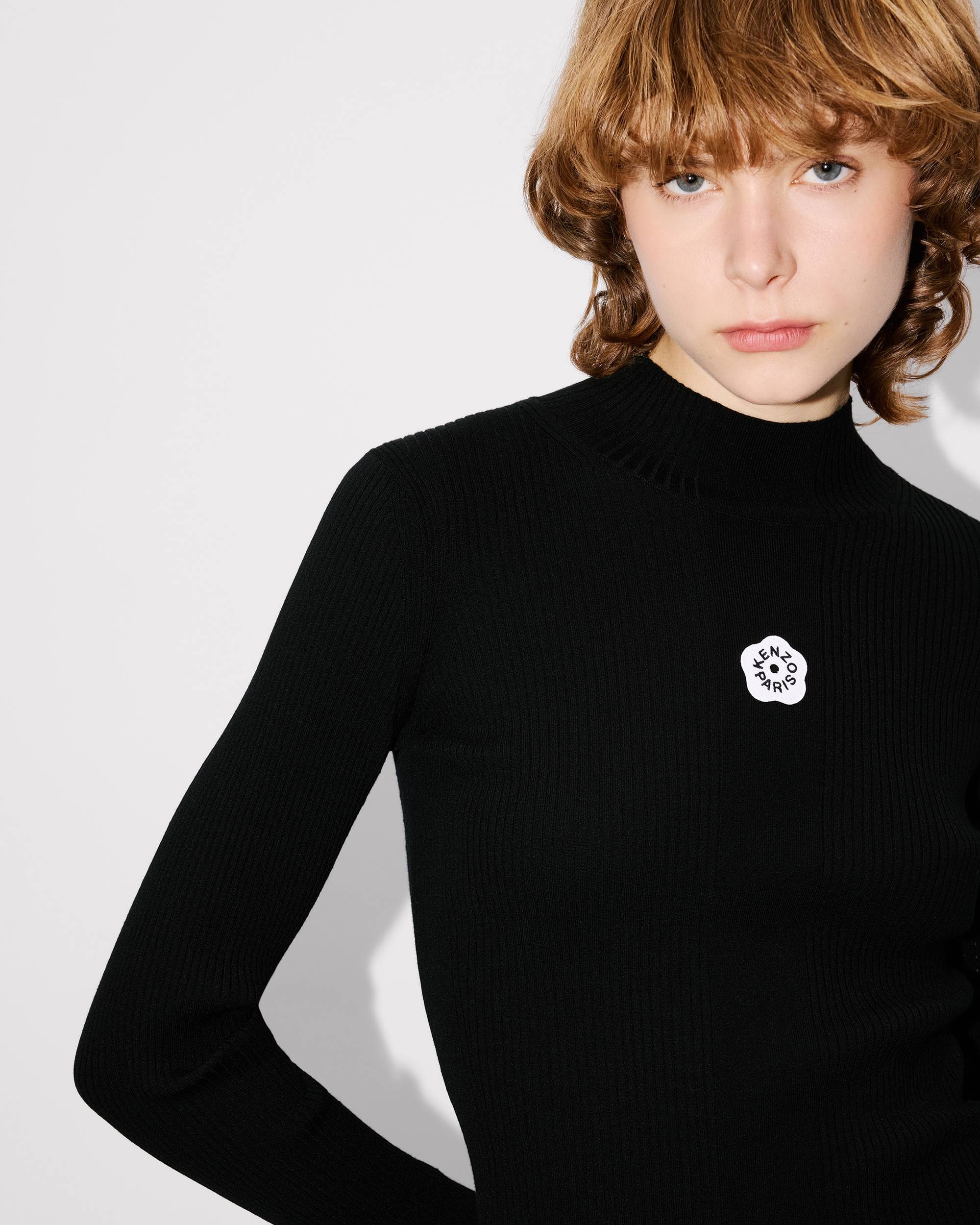 'Boke Flower 2.0' embroidered long sleeve rib top - 6