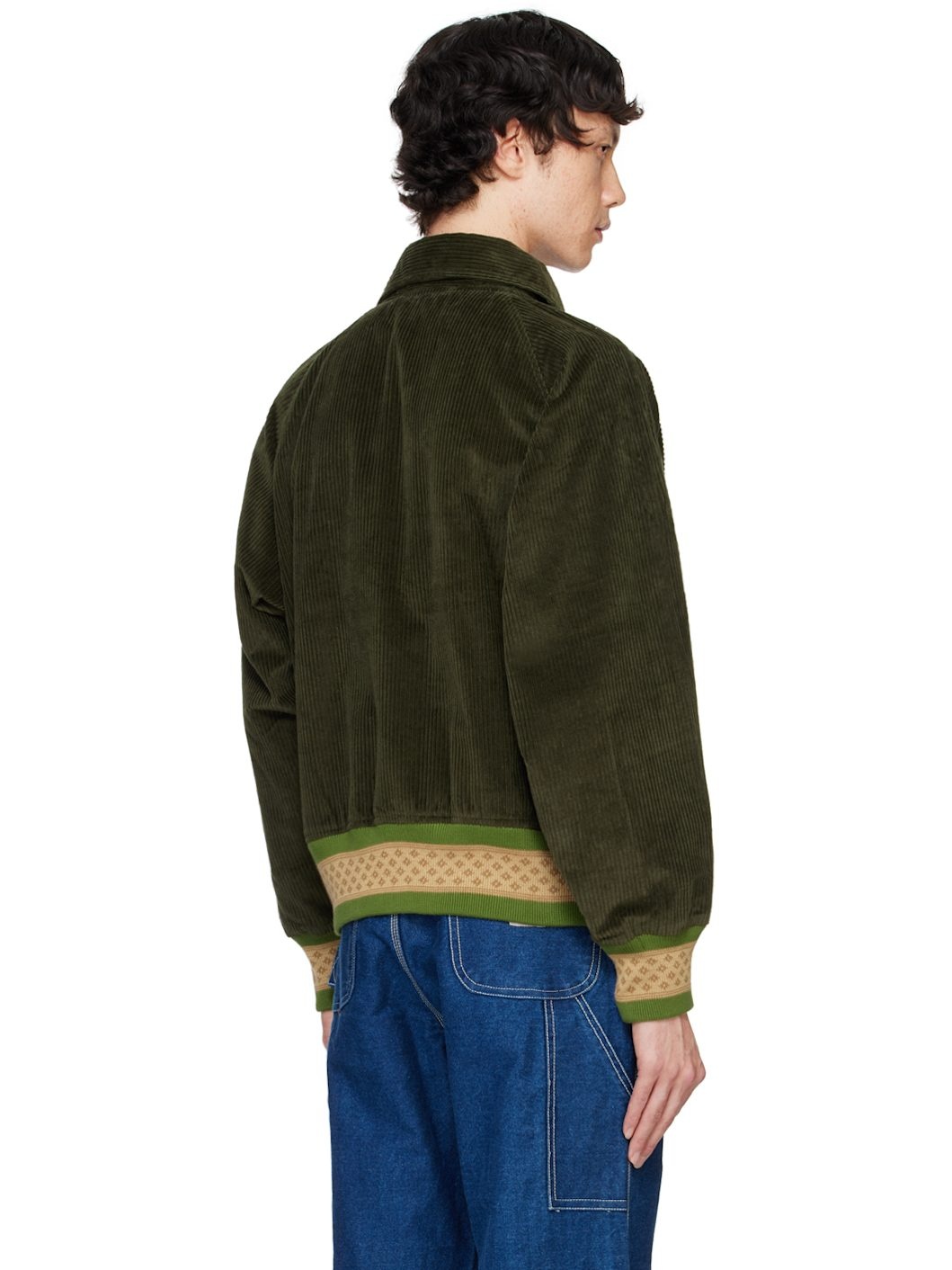 Khaki Peerie Rib Banbury Bomber Jacket - 3