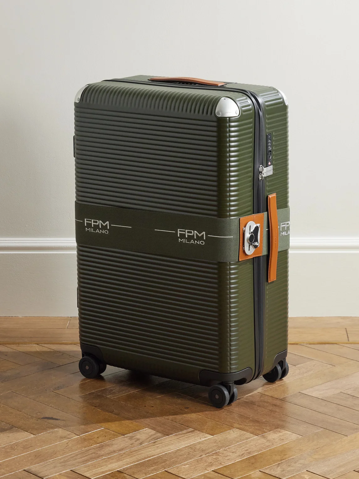 Bank Zip Deluxe 76cm Leather-Trimmed Polycarbonate Spinner Suitcase - 1