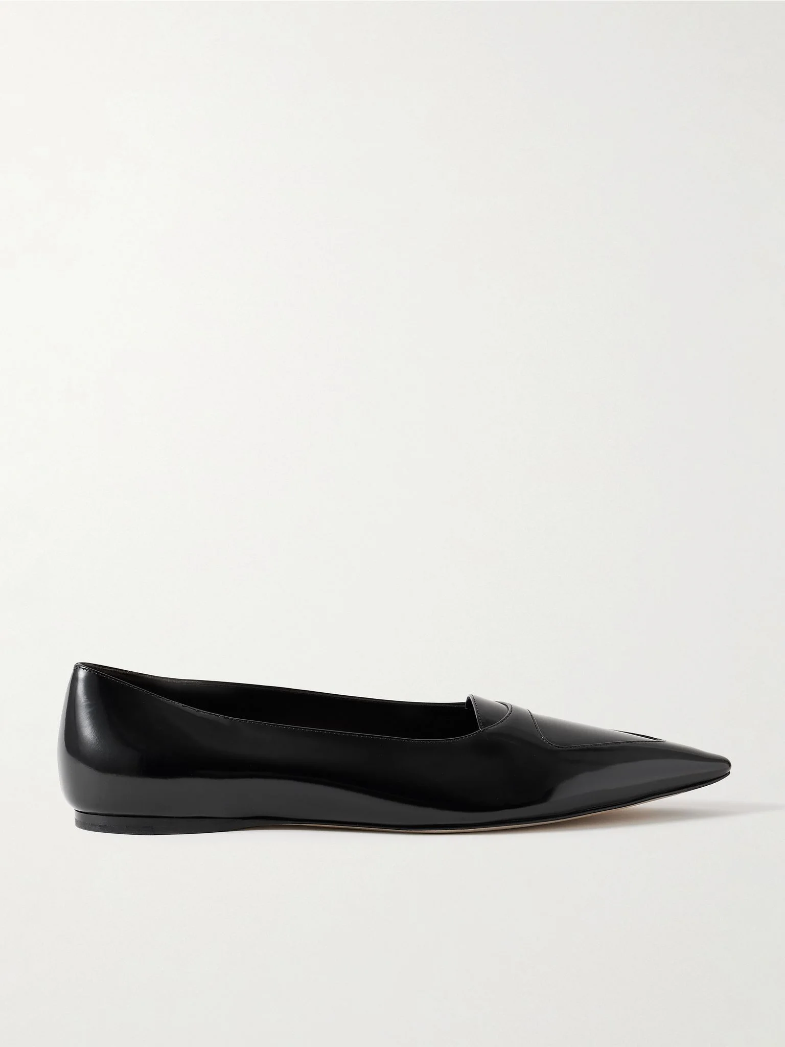 Viv glossed-leather ballet flats Black - 1