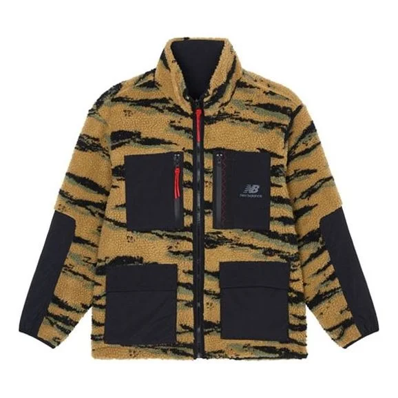 New Balance Men's New Balance Reversible Fleece Stay Warm logo Sports Stand Collar Jacket Black AMJ2 - 1