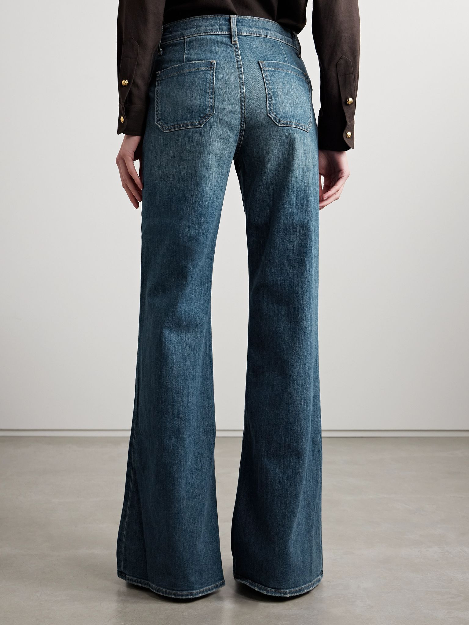 Florence distressed high-rise flared jeans Mid denim - 4