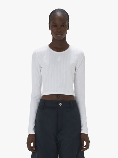 JW Anderson LONG-SLEEVE CROPPED TOP WITH ANCHOR EMBROIDERY outlook