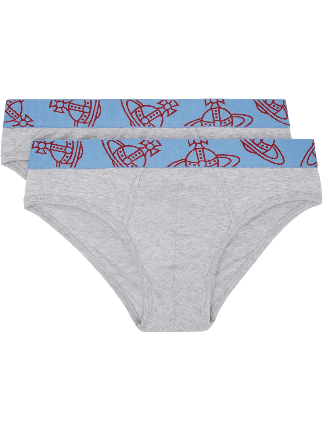 Two-Pack Gray Slip Band Briefs - 1