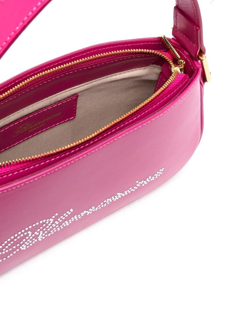 rhinestone-logo leather shoulder bag 5