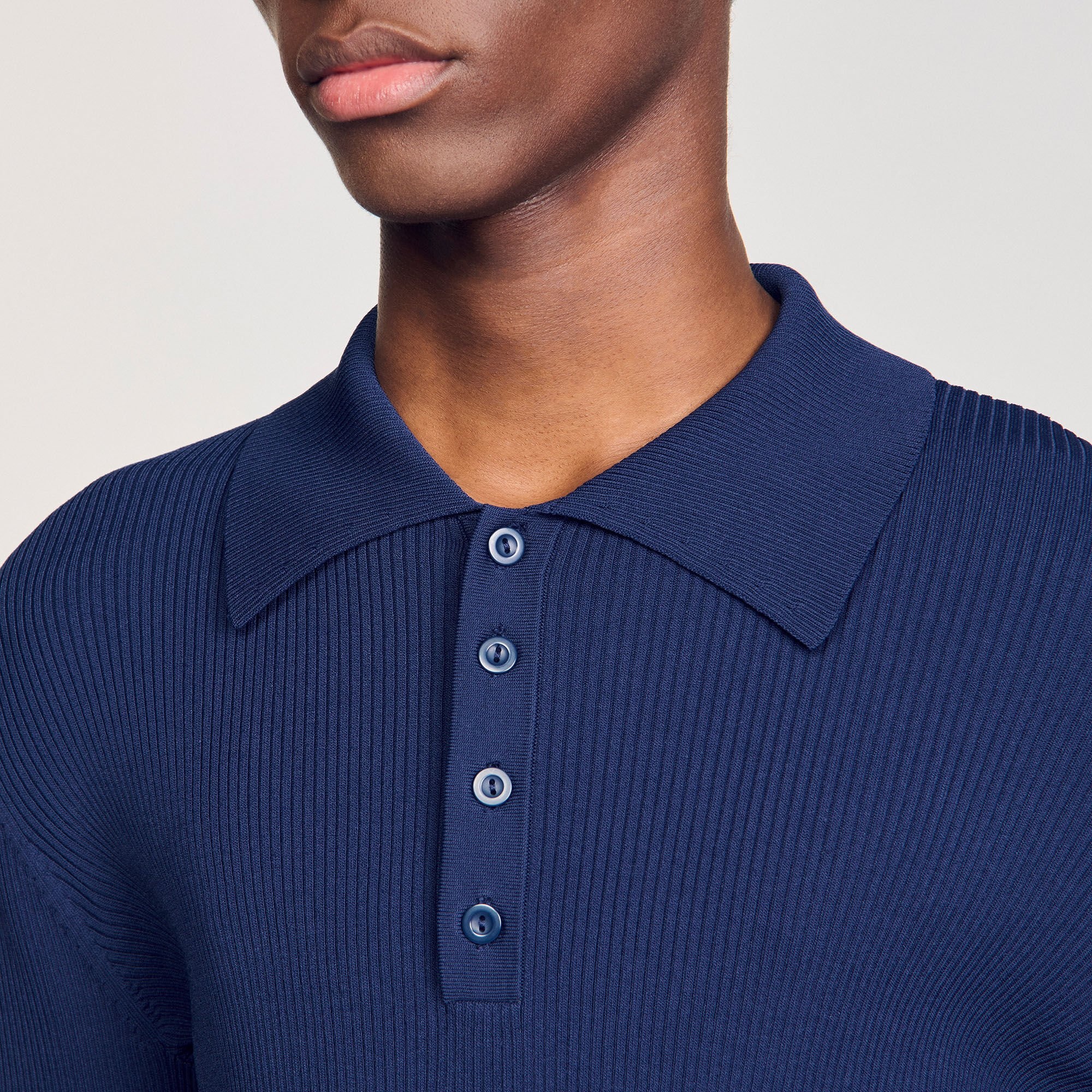 RIB KNIT POLO SHIRT - 3