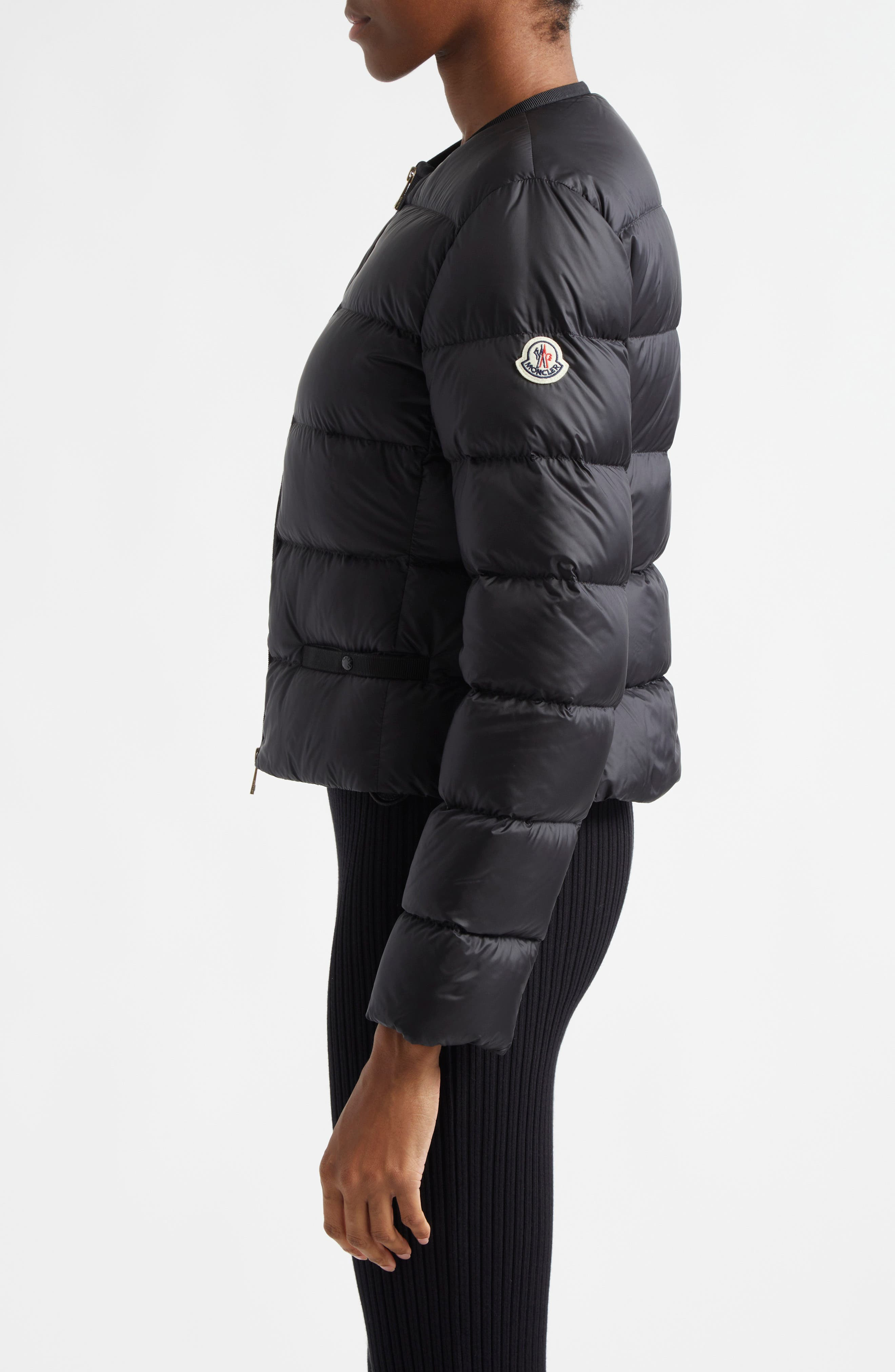 Moncler Laurine Down Crop Jacket in Black at Nordstrom - 3