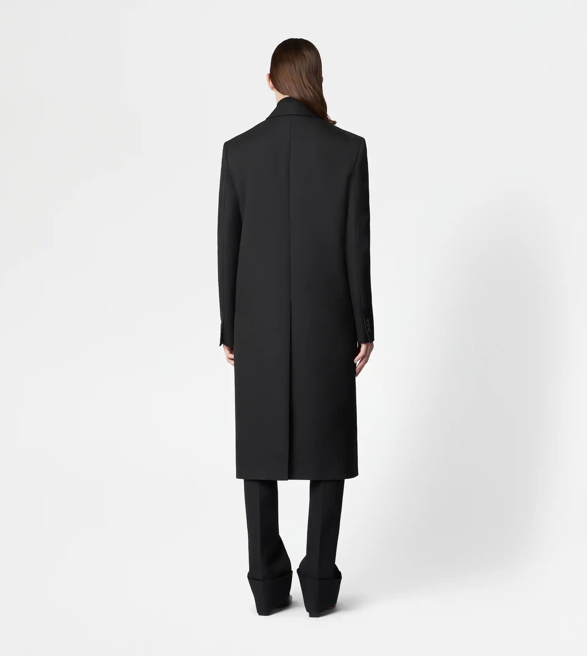 COAT IN WOOL - BLACK - 3