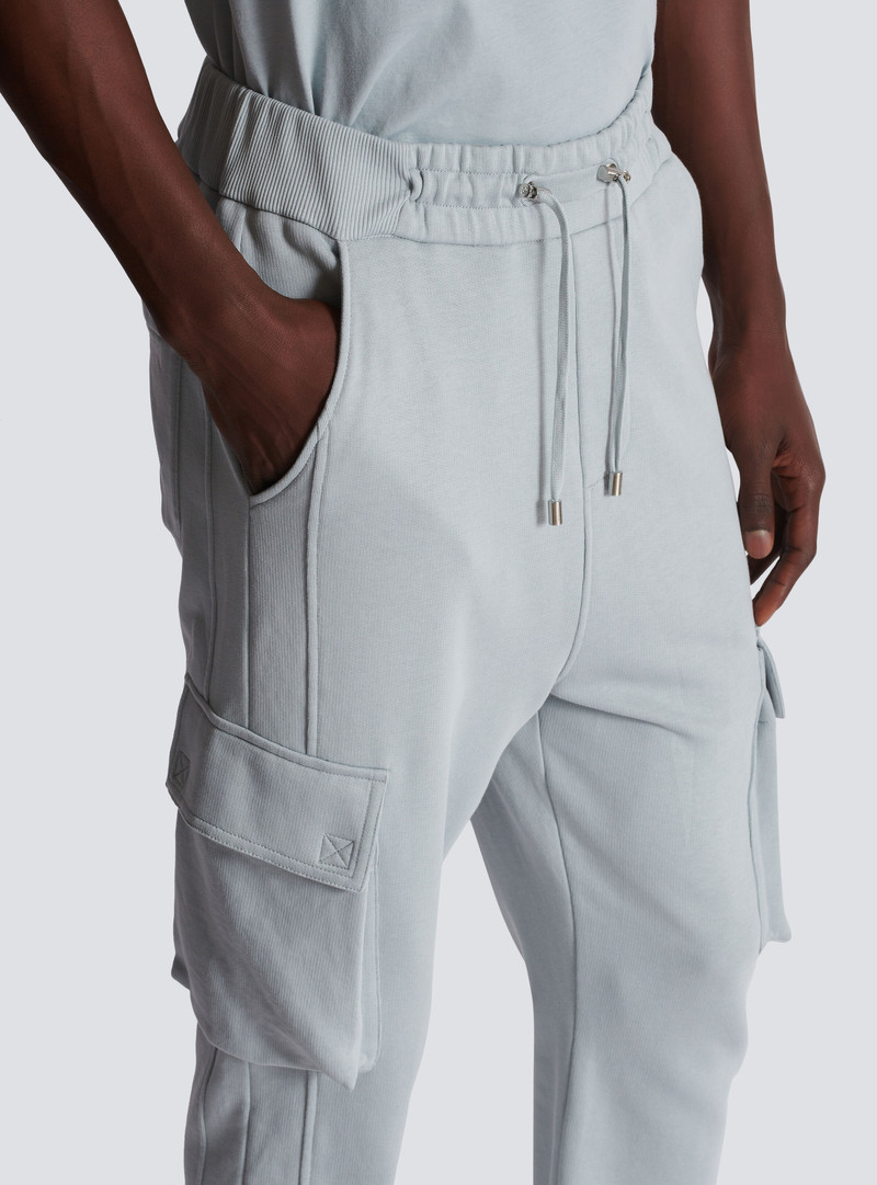 Cargo joggers with Balmain Paris print 6