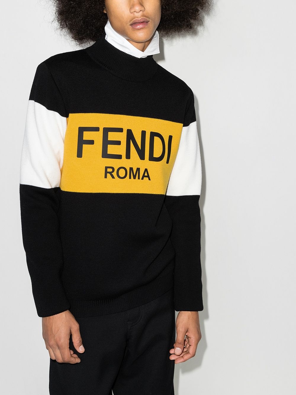 logo colour-block jumper - 2