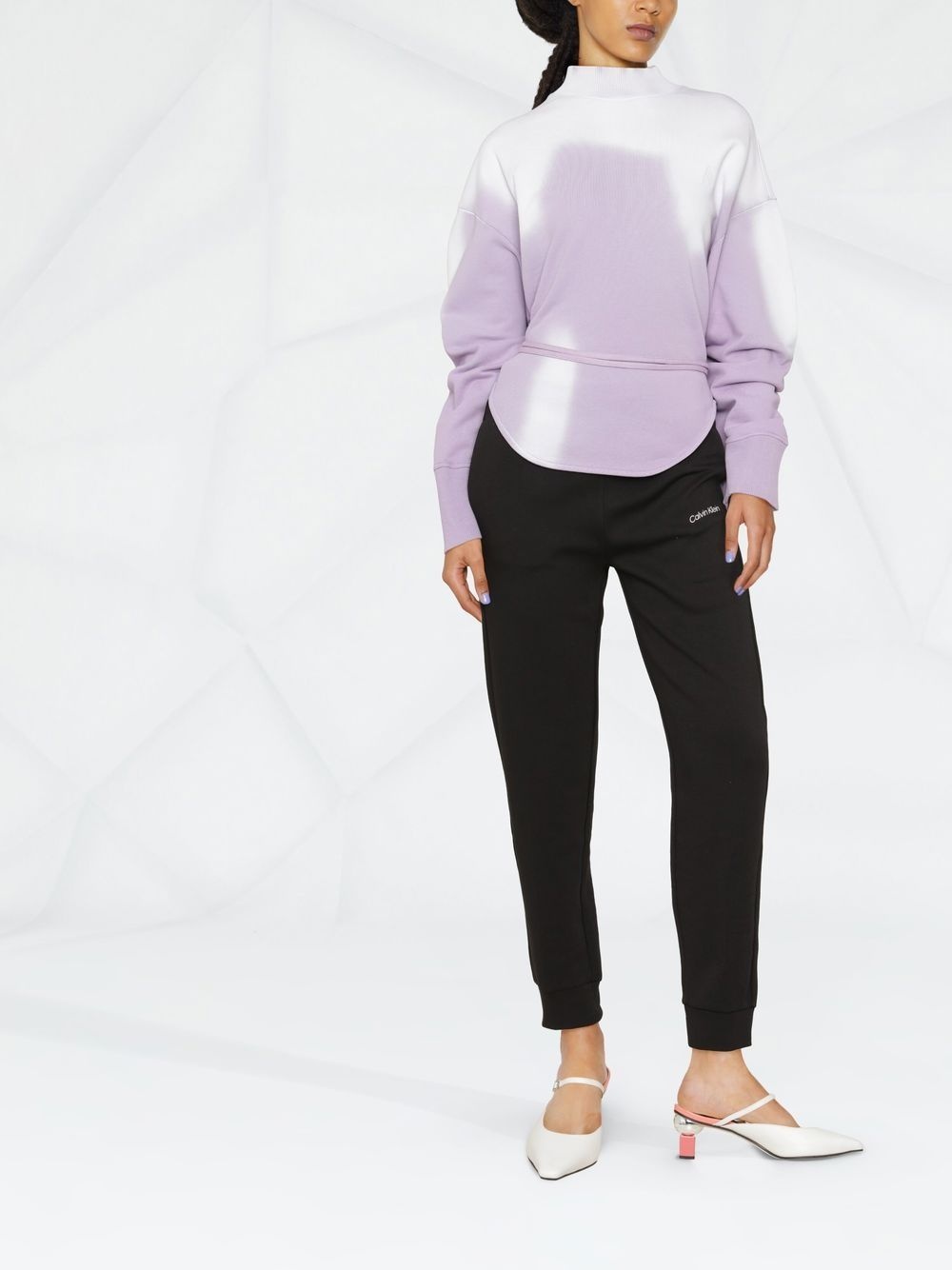 tie-dye cotton tie-waist sweatshirt - 2