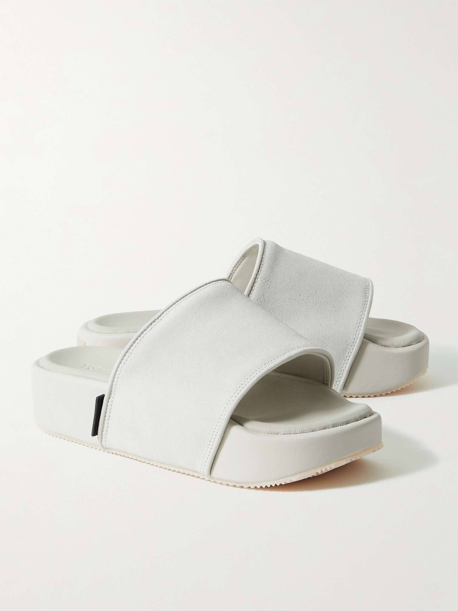 Suede and Leather Slides - 4