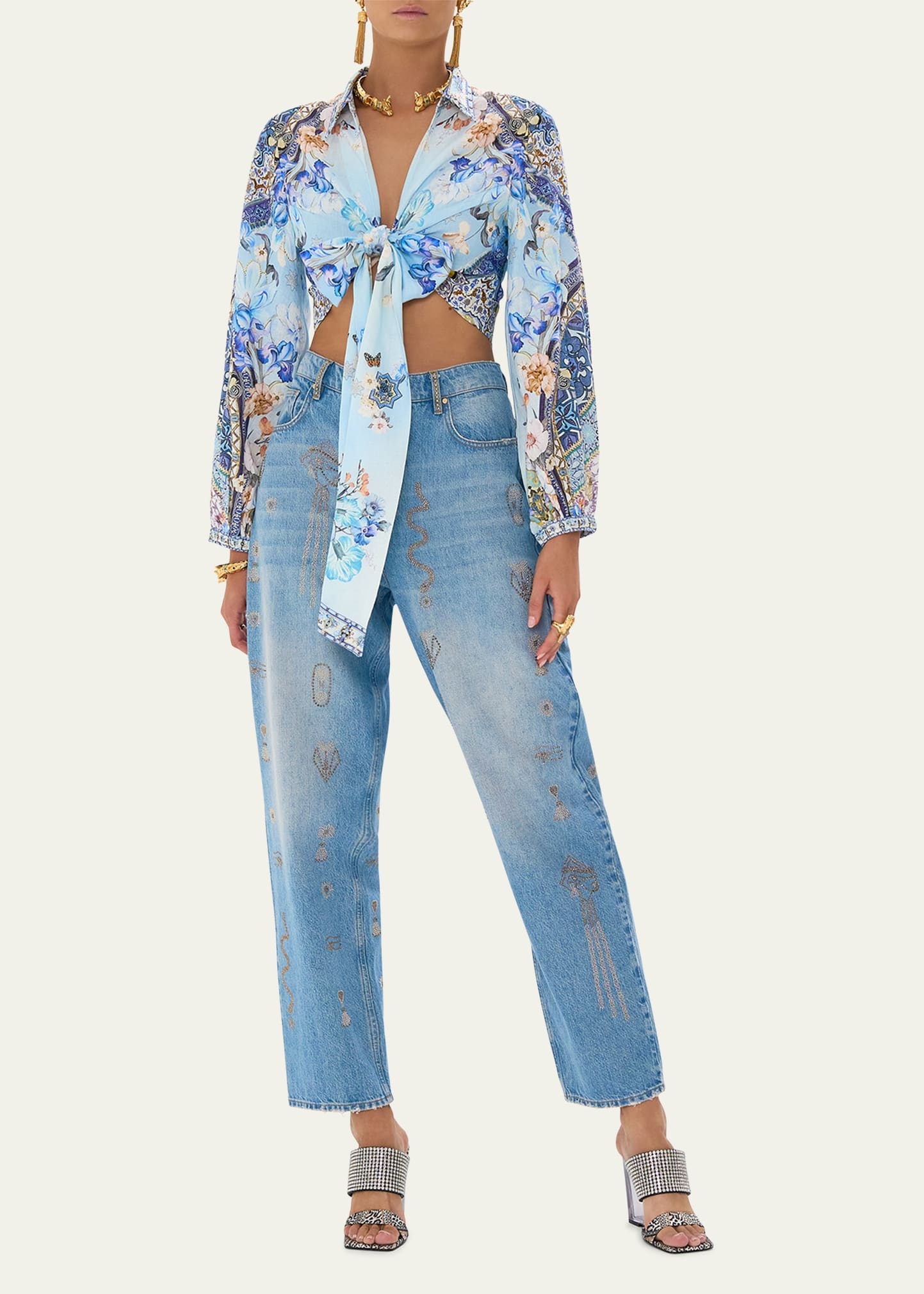 Al Manial Palace Memoirs Cropped Wrap Shirt - 2