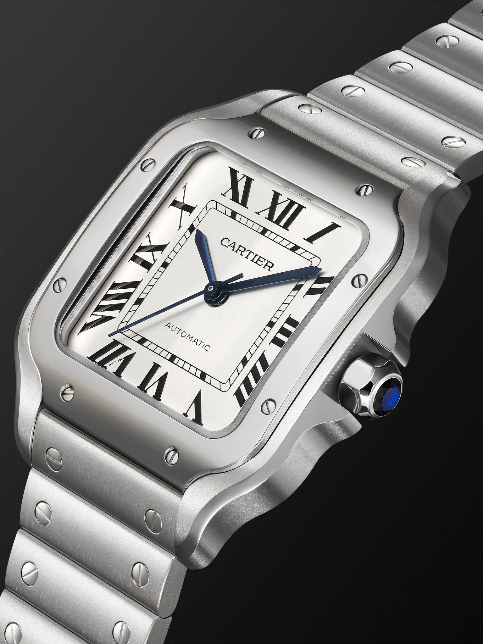 Santos Automatic Medium 35.1mm Stainless Steel Interchangeable Leather Watch, Ref. No. CRWSSA0029 Wh - 3