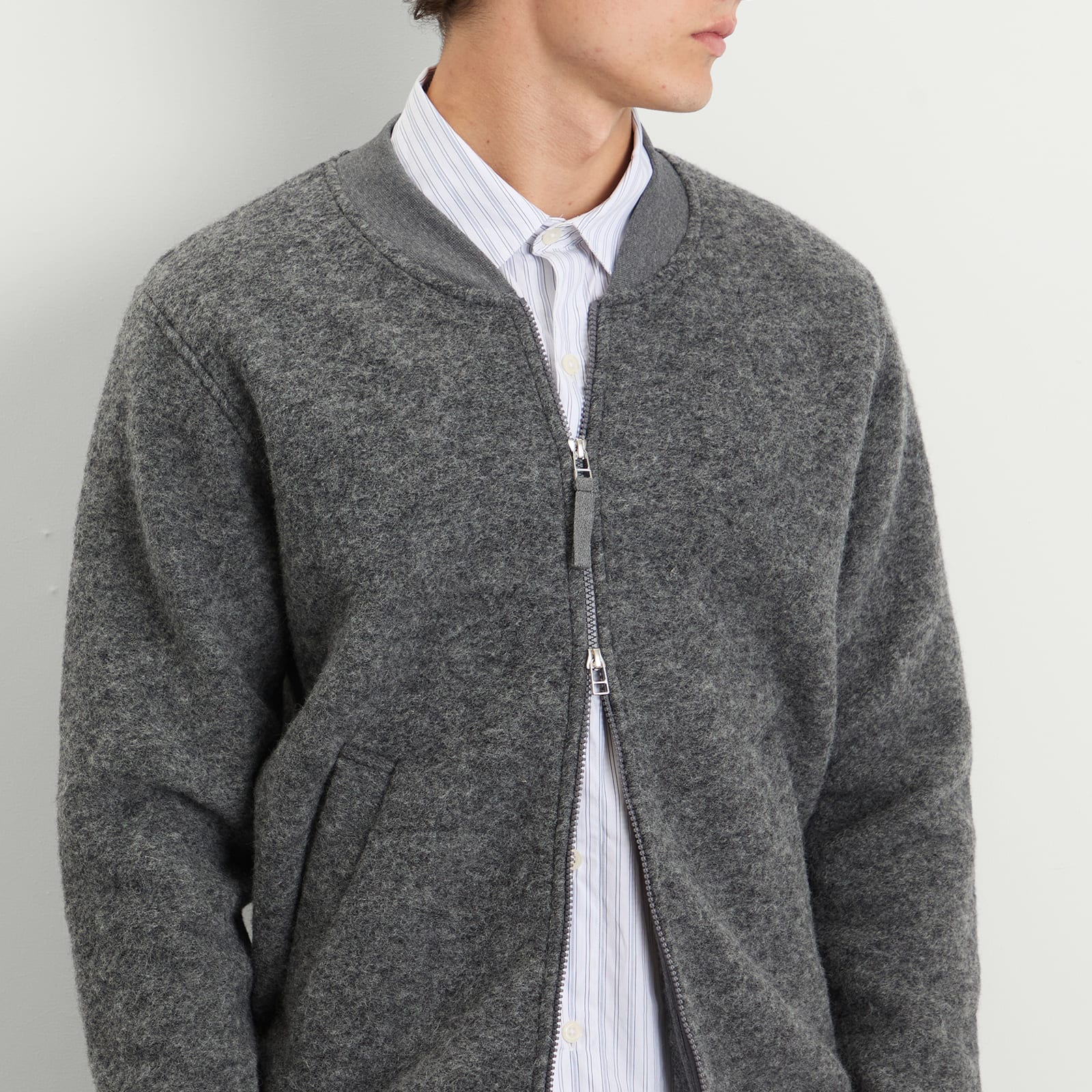 Universal Works Wool Fleece Zip Bomber - Presented by END. - 5