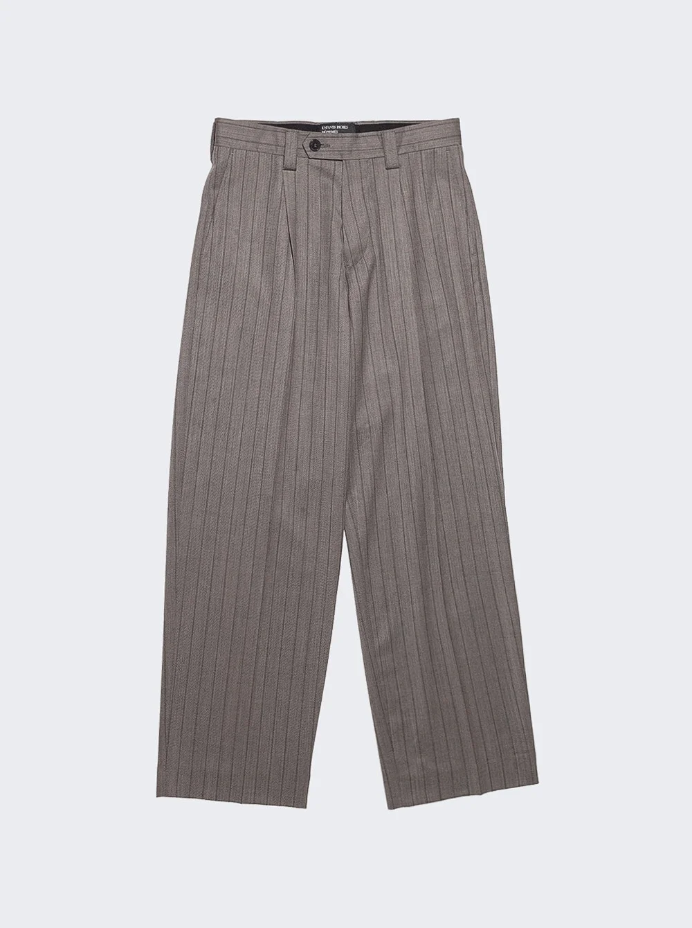 Carrot Leg Trousers Greige Pinstripe - 1