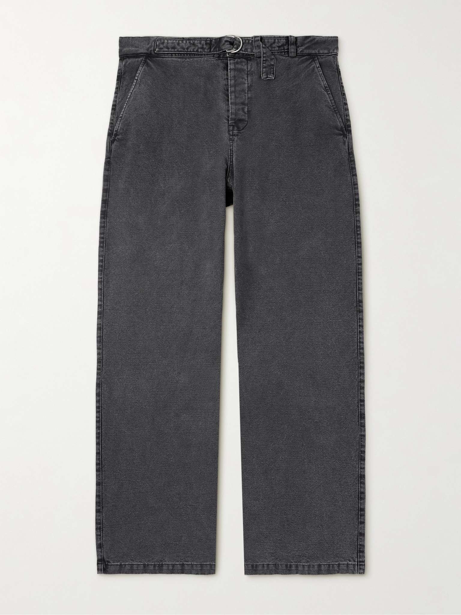 Stern Straight-Leg Belted Cotton and Linen-Blend Canvas Trousers - 1