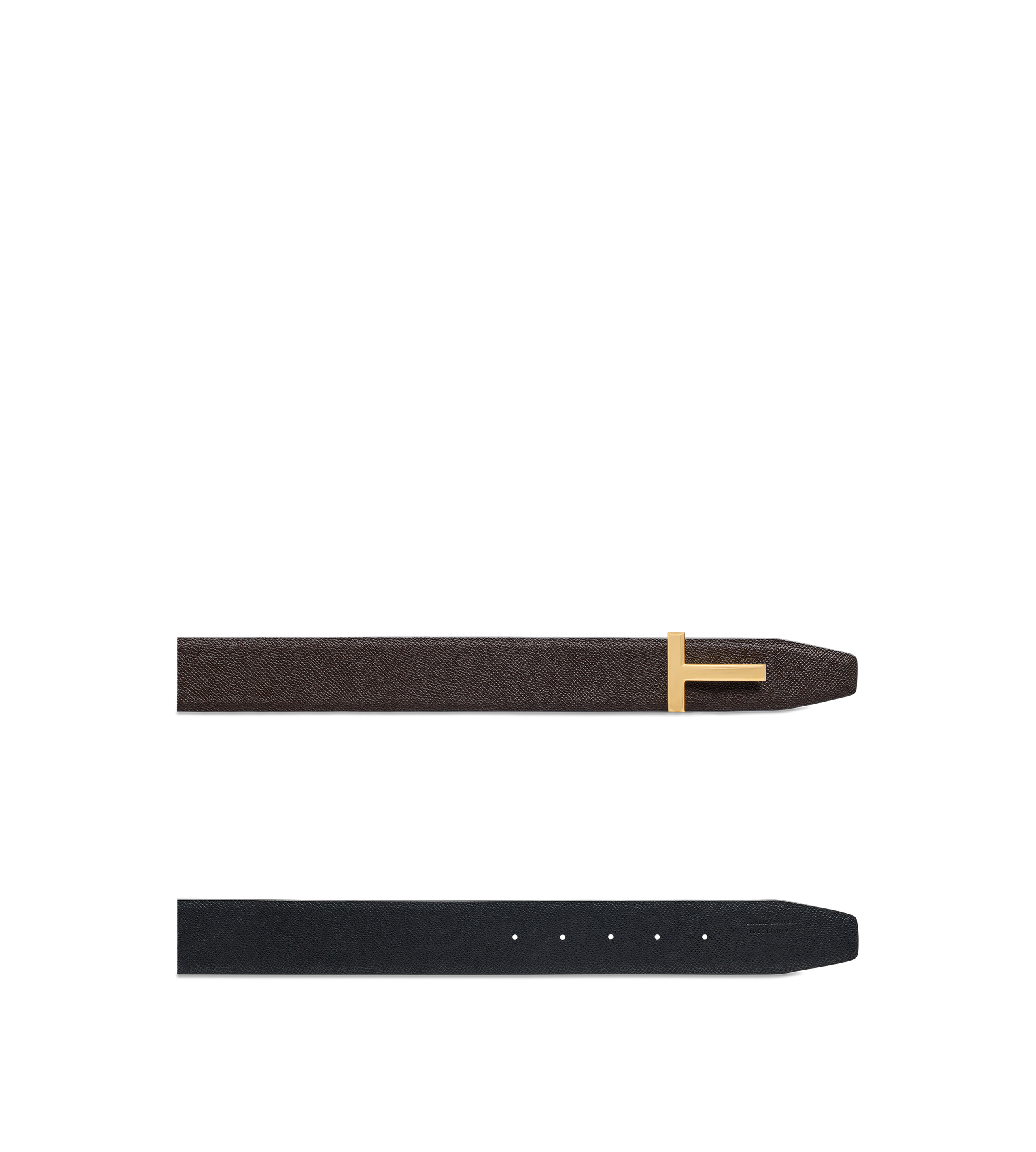 SMALL GRAIN LEATHER T ICON BELT - 2