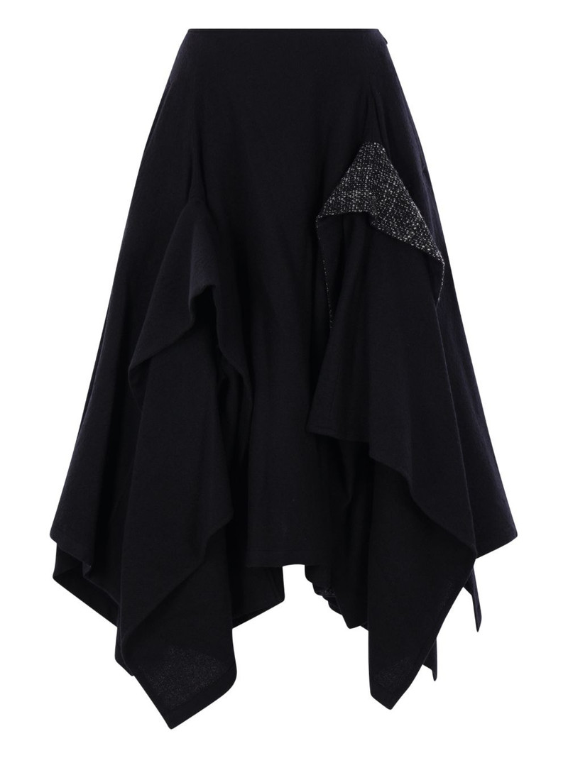 Yohji Yamamoto ruffled panelled skirt outlook