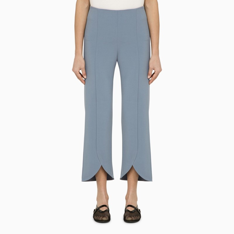 LIGHT BLUE NORMANN TROUSERS WITH SLITS - 1