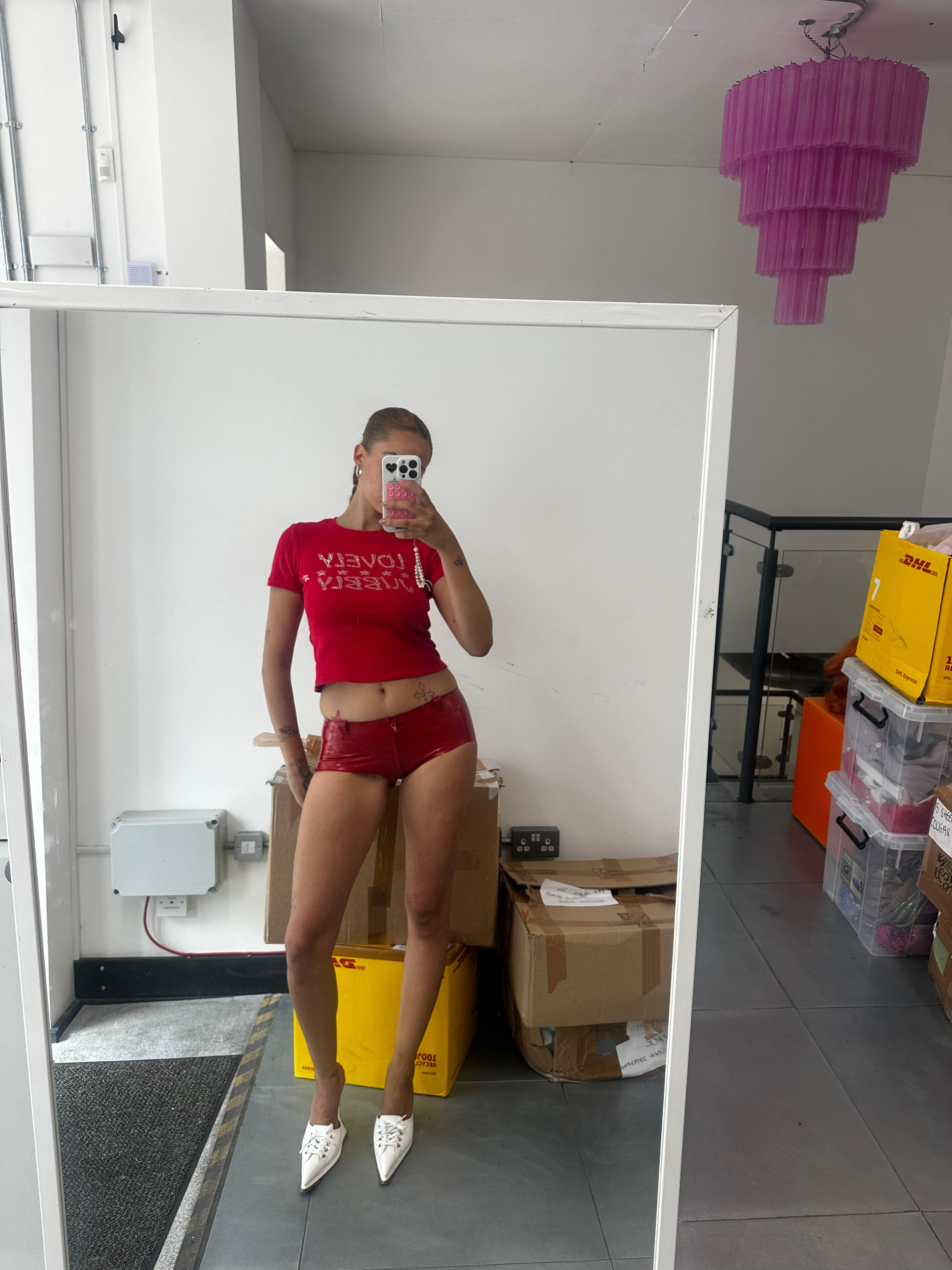 AGNES LATEX SHORTS RED - 3
