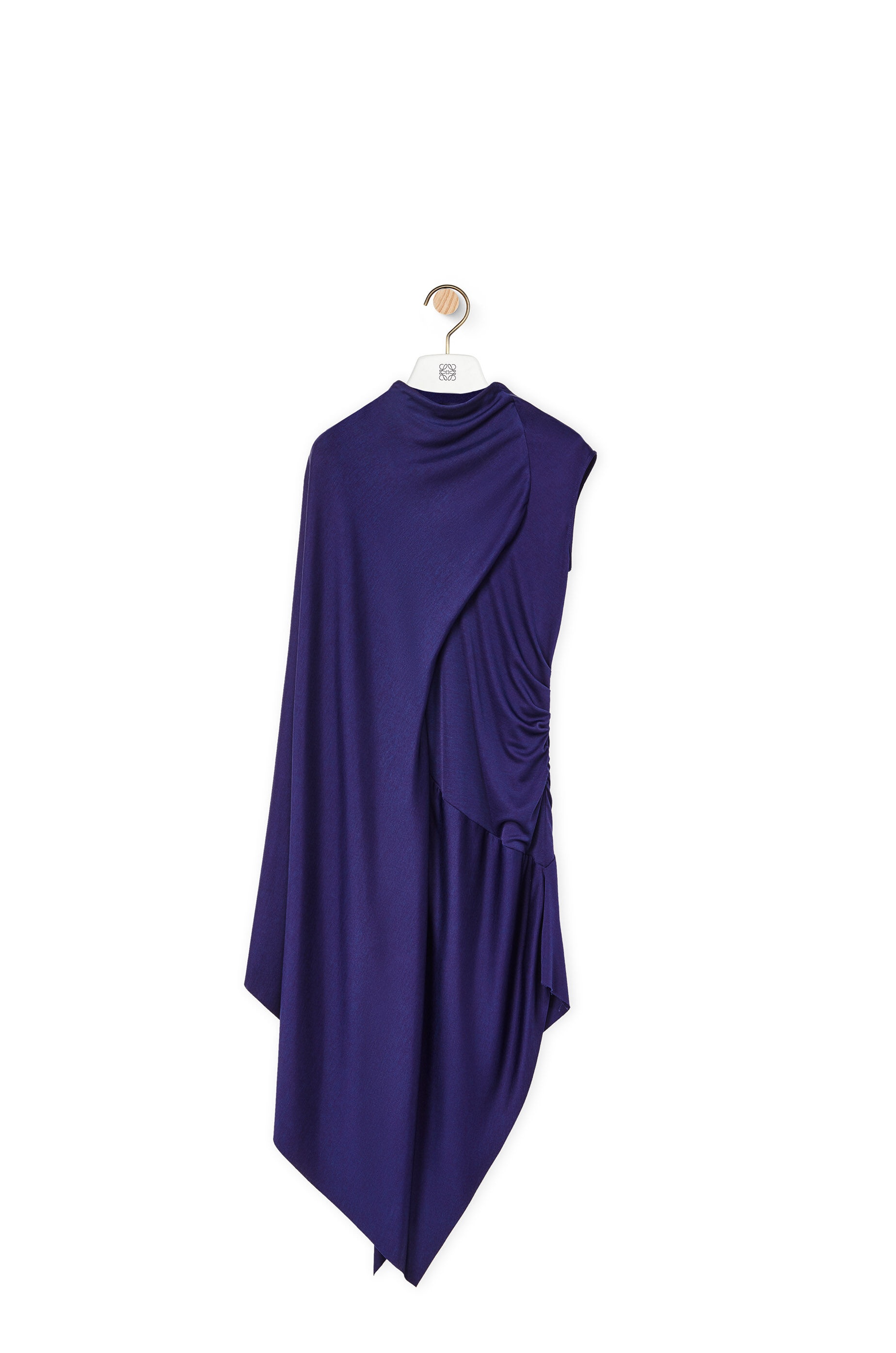 Asymmetric draped dress in polyamide - 1