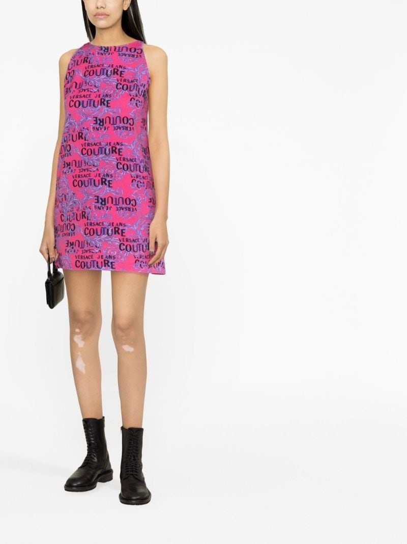 Logo Couture-print sleeveless minidress - 2